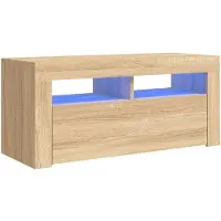 vidaXL TV-Schrank mit LED-Leuchten Sonoma-Eiche 90x35x40 cm