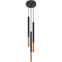 Sollux Mozaica 3P Spotlight Pendelleuchte De Decke | Zylindrischer Lampenschirm + Kombination De 2 Metalle | Auswechselbare G9 Birne, 3 x 40 W |