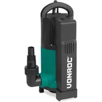 Vonroc Tauchpumpe mit integriertem Schwimmer [750W] - Schmutzwasserpumpe für Keller, Pool, Gartenteich - Flachsaugend max Höhe [7,5m] - 1400 l/h