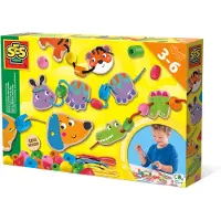SES Creative Perlen - Låg Tiere mit Schnürsenkeln und Perlen - - One Size - Kreatives Spielset