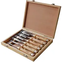Holzmann Professional Holzmeißel Set 6-teilig - HSS Qualität - 6 bis 38 mm - im Holzetui
