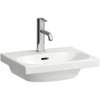 Laufen LUA Aufsatz-Handwaschbecken, ohne Hahnloch, mit Überlauf, 450x350mm, H8160800001091, Farbe: Weiß