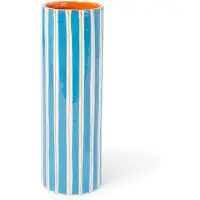 &k amsterdam &klevering - Ray Vase 23,5 x Ø 8 cm, blau