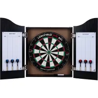 Northio Dartscheiben Schrank schwarz mit Sisal Dartscheibe und Zubehör