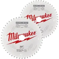Milwaukee CSB 216 mm x 30 mm Kreissägeblätter für Gehrungssägen Doppelpack 4932479575 – 48T & 60T