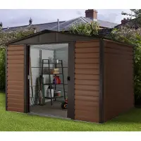 Yardmaster , Metall-Gerätehaus "Konstanz 1012", braun, 10,46 m², mit Bodenrahmen