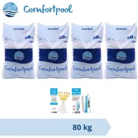 Comfortpool Sparpackung - Poolsalz - 80 kg (4 x 20) & WAYS Reparaturset und Teststreifen
