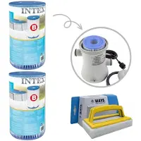 Intex - Filter Typ B - 2 Stück - Passend für Filterpumpe 28634GS & WAYS Scheuerbürste