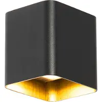 QAZQA Moderne Wandleuchte Schwarz inkl LED IP54 Quadratisch Evi