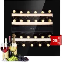 Klarstein Rhone 25 Duo Weinkühlschrank Kompression 2 Zonen 75 Ltr / 25 Flaschen Schwarz