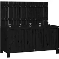 vidaXL Gartentruhe Schwarz 121x55x64 cm Massivholz Kiefer