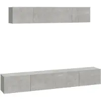 vidaXL 4-tlg. TV-Schrank-Set Betongrau Holzwerkstoff