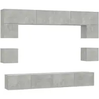 vidaXL 8-tlg. TV-Schrank-Set Betongrau Holzwerkstoff