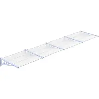 vidaXL Türvordach Grau und Transparent 396x90 cm Polycarbonat
