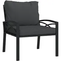 vidaXL Gartenstuhl mit Grauen Kissen 68x76x79 cm Stahl