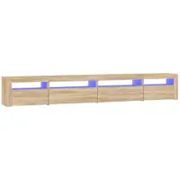 vidaXL TV-Schrank mit LED-Leuchten Sonoma-Eiche 270x35x40 cm
