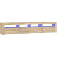 vidaXL TV-Schrank mit LED-Leuchten Sonoma-Eiche 210x35x40 cm
