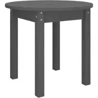 vidaXL Couchtisch Grau Ø 45x40 cm Massivholz Kiefer