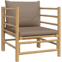 vidaXL Gartensessel mit Taupe Kissen Bambus