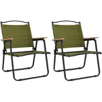 vidaXL Campingstühle 2 Stk. Grün 54x55x78 cm Oxford-Gewebe