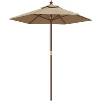 vidaXL Sonnenschirm mit Holzmast Taupe 196x231 cm