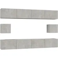vidaXL 6-tlg. TV-Schrank-Set Betongrau Holzwerkstoff