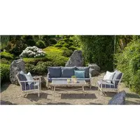 Garden Impressions Lombok Lounge Set 4-tlg. - Alu Bamboo/ myst. Grau