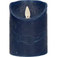Anna's Collection LED Echtwachskerze 10cm mit Timer in Antik Blau | Gr.: onesize
