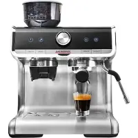 Gastroback Design Espresso Barista Pro, Espressomaschine, 2,8 l, Kaffeebohnen, Gemahlener Kaffee, Eingebautes Mahlwerk, 1550 W, Schwarz, Edelstahl