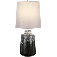 Elstead Lighting Elstead Woolwich Tischleuchte E27 Graphit strukturiert und weiß glasiert Silber, UK