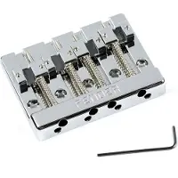 Fender HiMass 4 String Bass Brücke mit Messing Sätteln Chrom