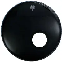 Remo Powerstroke 3 - Bass Drum Fell - 22 Zoll - Ebony mit Loch - Bass-Drum-Fell