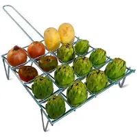 Gourmet Kitchen Edm Gemüsegrill Zum Grillen 16 Schlitze Silber Silber One Size