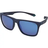 Polaroid PLD 2141/S Unisex-Sonnenbrille Vollrand Eckig Kunststoff-Gestell, blau
