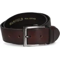 Manfield Bordeauxroter Ledergürtel | Größe 115