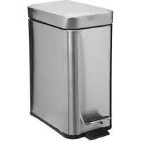5 Five Laure rechteckiger Metall-Mülleimer mit Soft-Close-Pedal, 5 l
