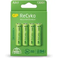 GP 4x AA / R6 wiederaufladbare Batterien ReCyko 1300 Serie Ni-MH 1300mAh
