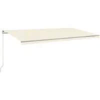 vidaXL Markise Manuell Einziehbar mit LED 600x350 cm Creme