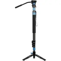 Sirui P-424FS + VA5 Carbon Einbeinstativ 168 cm mit Standspinne + Videoneiger