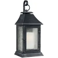 Elstead Lighting Elstead Shepherd Außen-Wandleuchte E27 89cm Dunkel verwittertes Zink IP44 Anti-Meerwasser