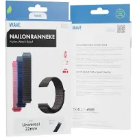 Wave nailonranneke, Ã¤ly- ja urheilukelloille, musta