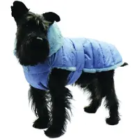 Fashion Dog Hunde-Steppmantel mit Kunstpelz-Futter - Azzurro 39 cm 1 St