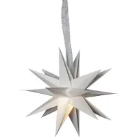 Star Trading 502-21 Papierstern "December"weiß, Ø ca. 35 cm, 18 Spitzen, mit Band,ohne Kabel und Leuchtmittel, Vierfarb-Karton
