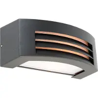 QAZQA Moderne Wandleuchte Anthrazit IP44 Hurricane 1