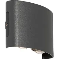 QAZQA Außenwandleuchte Dunkelgrau inkl LED 4 Flammig IP54 Silly