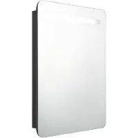 vidaXL LED-Bad-Spiegelschrank Schwarz 60x11x80 cm