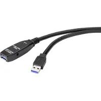 Renkforce USB-Kabel USB 3.2 Gen1 USB-A Stecker, USB-A Buchse 5.00 m Schwarz RF-4598344
