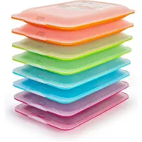 Unyqoos Aufschnittboxen 8‑teilig – stapelbare Kühlschrankdosen für Wurst & Käse, BPA‑freier Kunststoff, 17×3,2×25,2 cm, mikrowellen-/gefrier-/spülmaschinenfest