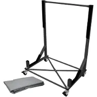 ECD-Germany Hardtopständer Schwarz, mit 4 feststellbaren Rollen & XXL Bezug, pulverbeschichteter Stahl, Hardtophalter / Aufbewahrung / Trolley