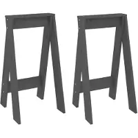 vidaXL Hocker 2 Stk. Grau 40x40x75 cm Massivholz Kiefer